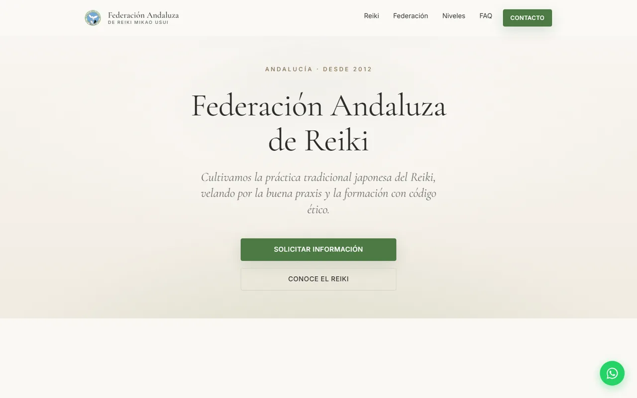Portada de la Federación Andaluza de Reiki